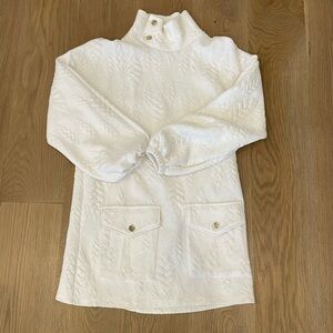 Cream knit dress gold buttons